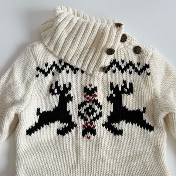Ralph Lauren Winter Reindeer Holiday Knit Dress size 3/ 3T - Picture 3 of 4